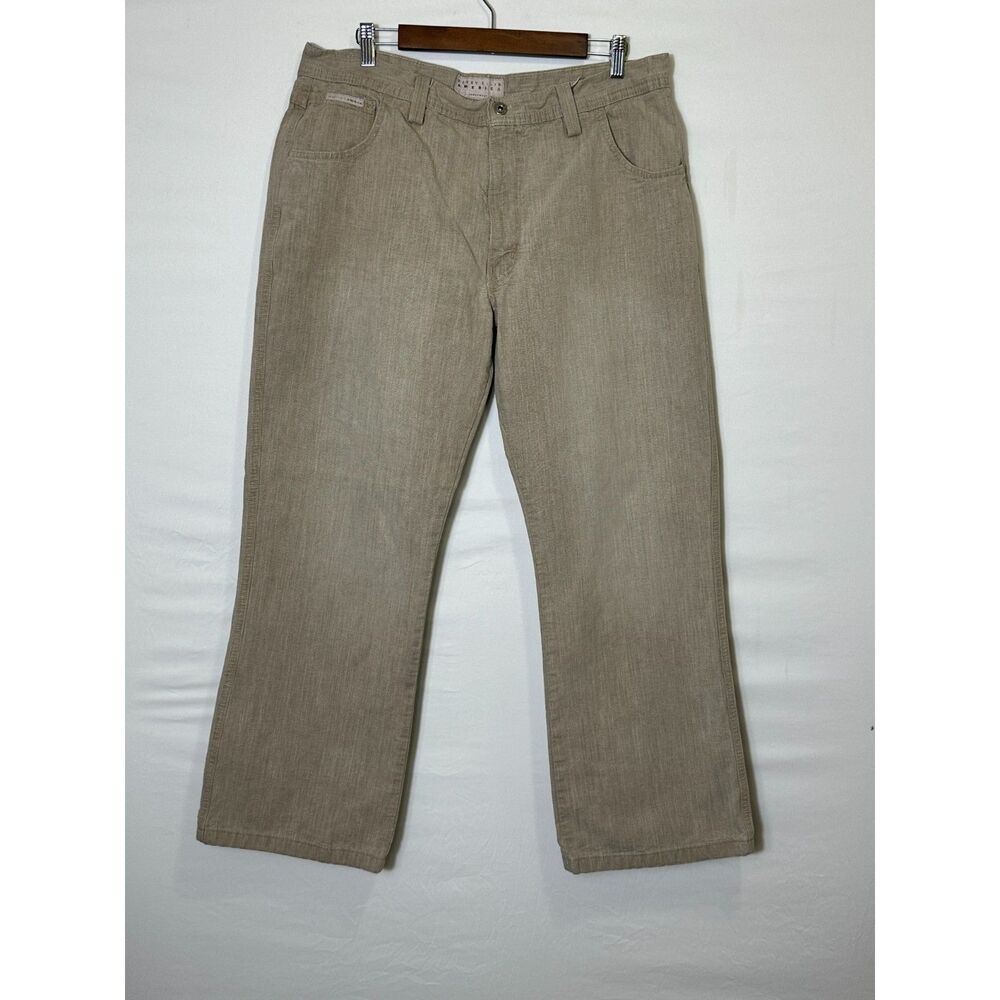 Perry Ellis America Men's Vintage Woven Chino Pants 5-Pocket Design Size 36